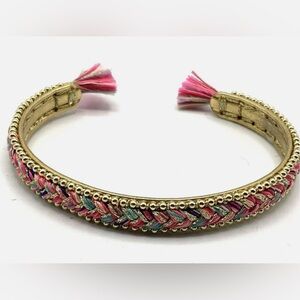 Stella & Dot Gold and Pink Wanderer Cuff Bracelet 💕